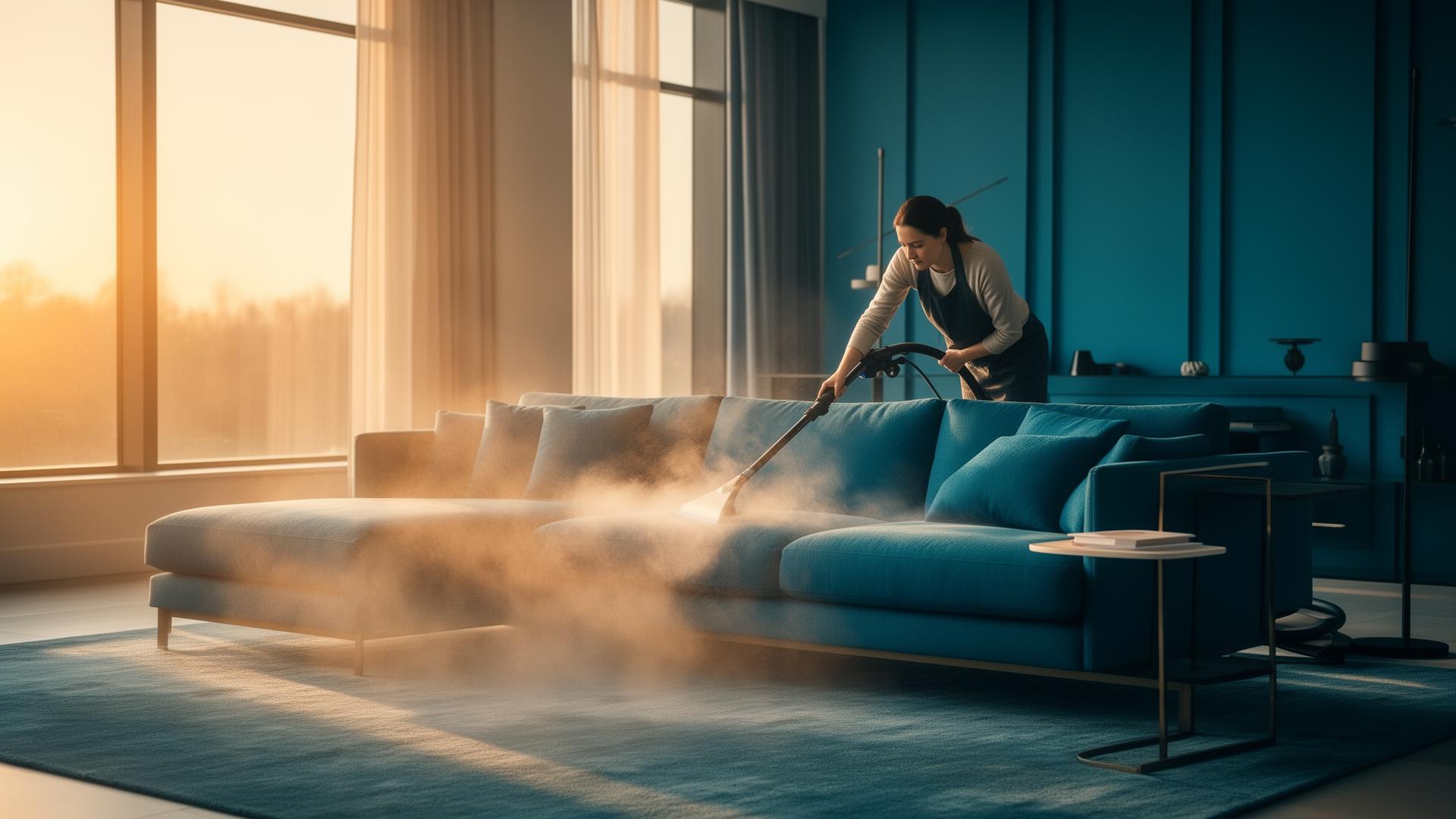 Hogar limpio e higienizado con vapor profesional